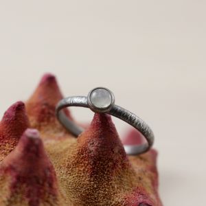 Kamień księżycowy i srebro 2798 - pierścionek - ChileArt
